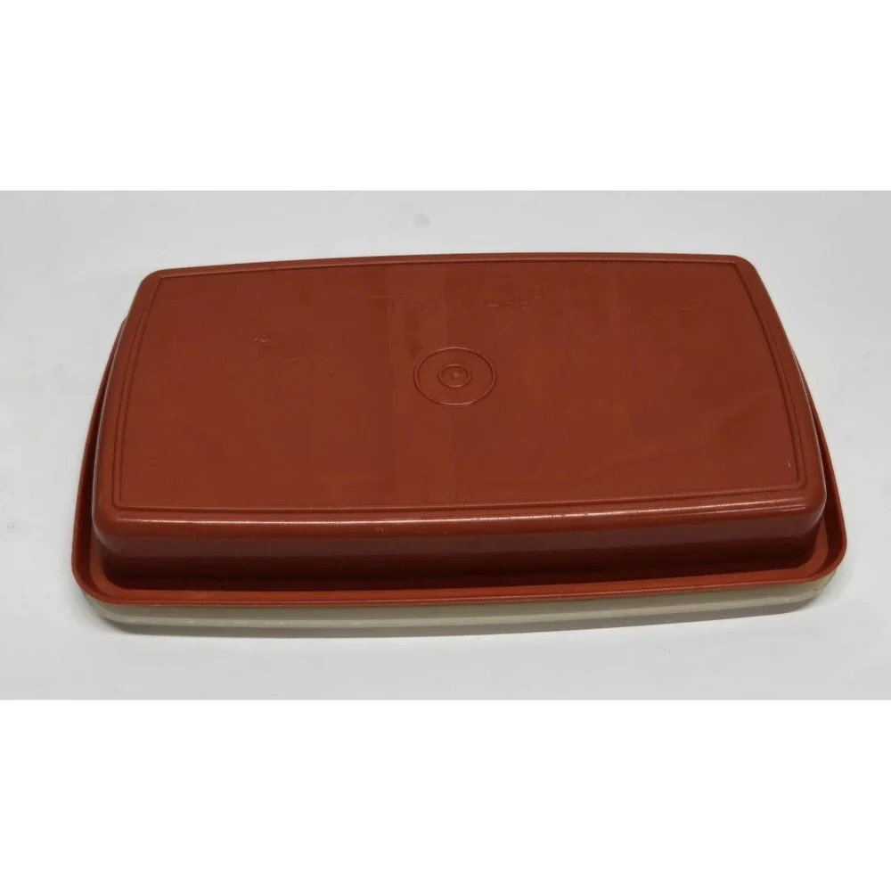Tupperware Deli Meat Coldcut Storage Container Paprika with Lid Set of 2